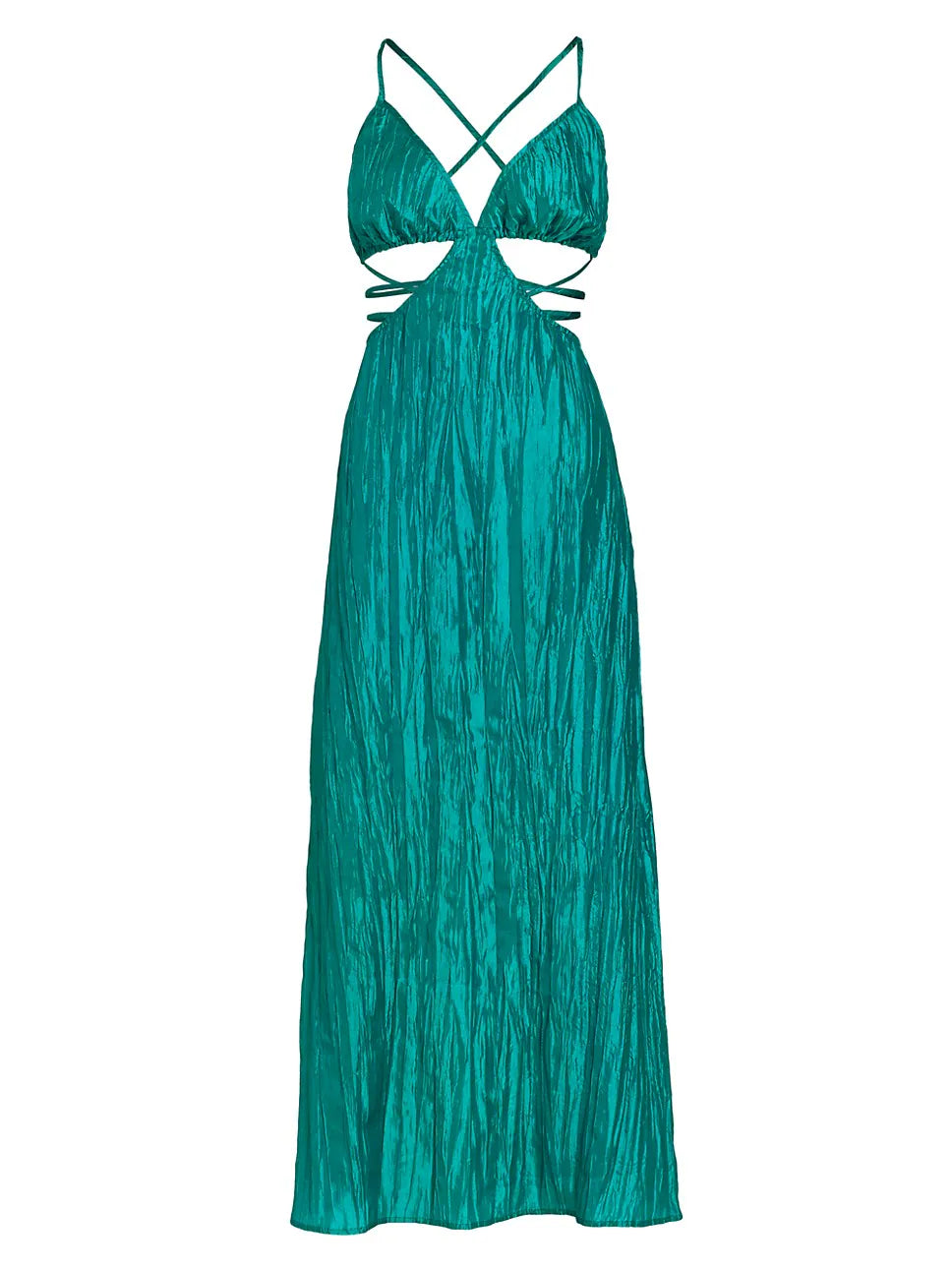 Crinkle Taffeta Cut-Out Dress | Teal