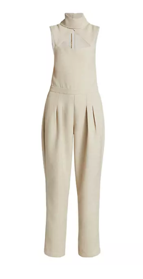 Cut-Out Sleeveless Turtleneck Jumpsuit